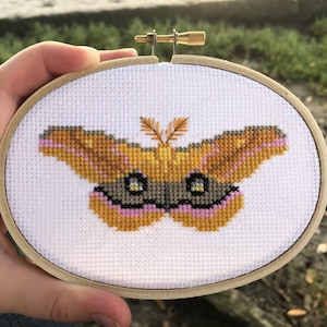 Pattern Polyphemus Moth Easy Cross Stitch Digital Download