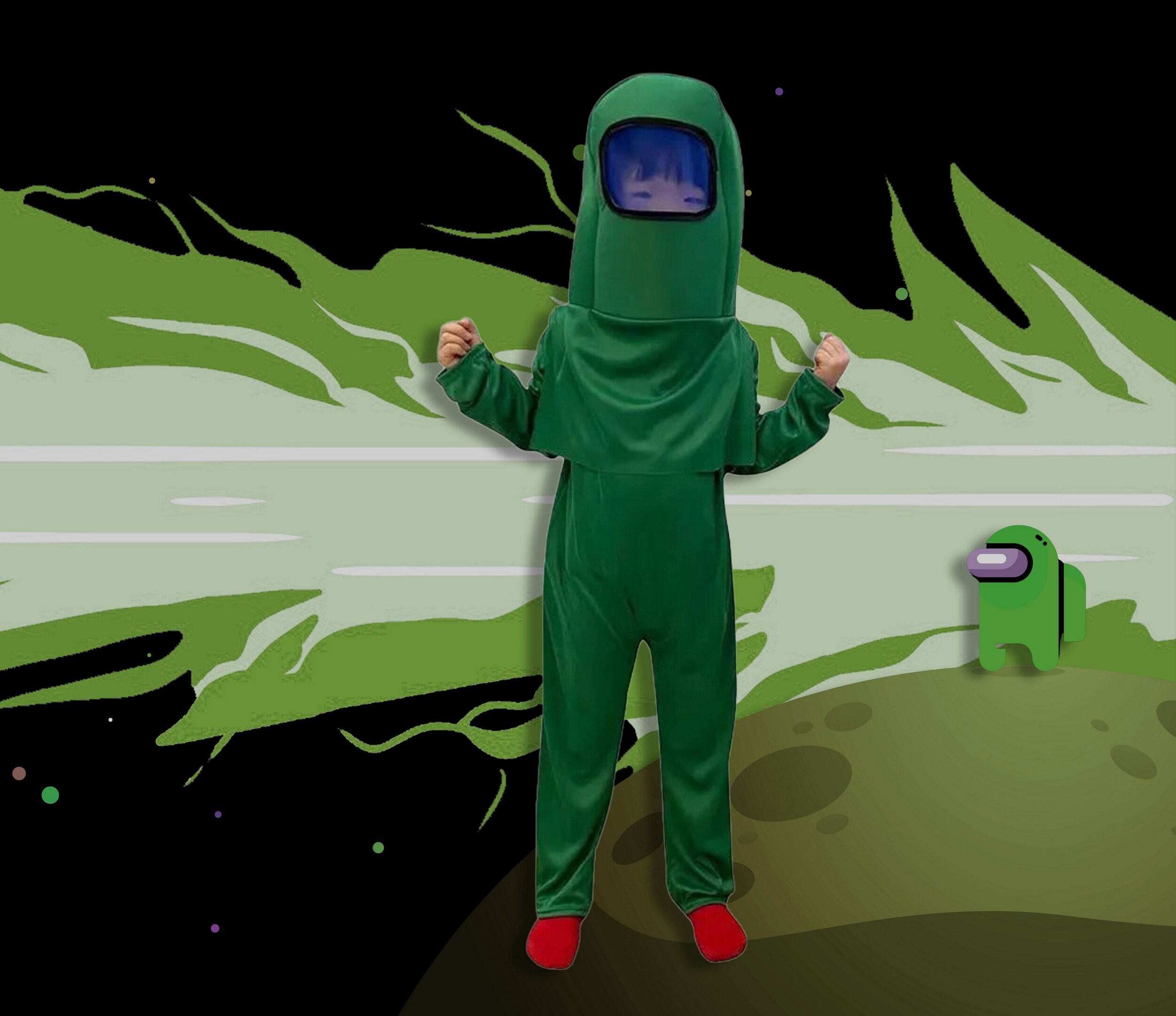 Amongus Cosplay Birthday Party Game Space Kill Bodysuit Etsy