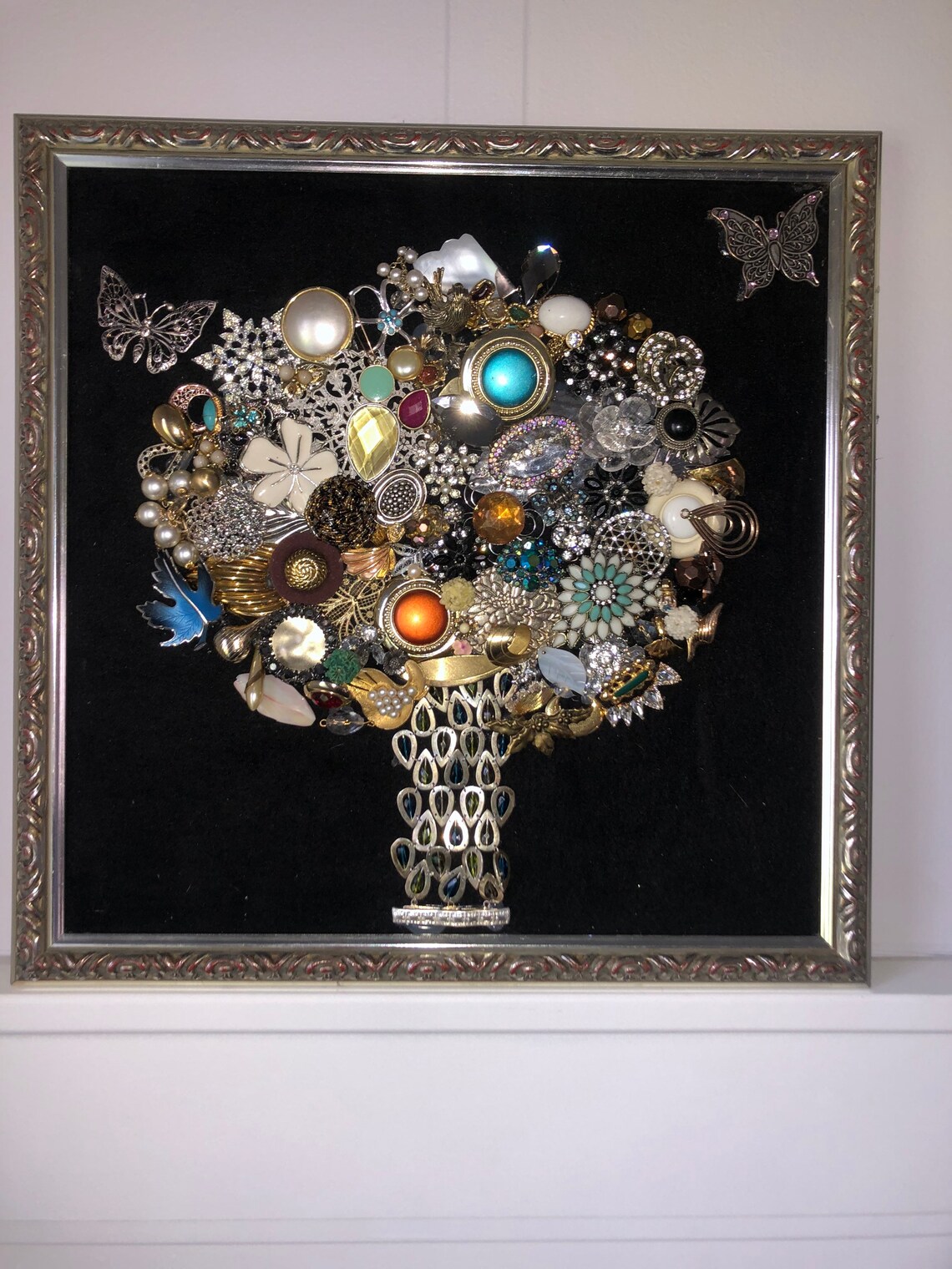 Framed Jewelry Wall Art 16x16 Etsy