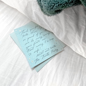 Carta del Hada de los Dientes - Caligrafía personalizada - Regalo del primer diente - Carta para un niño - Carta del Hada