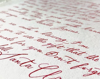 Letter From Santa - Send Me Your Letter! - Handwritten Calligraphy Custom Letter from the North Pole