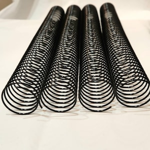 Spirale de rechange en aluminium noir n° 4 de 1 + 1/4 po. x 12 po., reliure à spirale, reliure à spirale pour agenda, reliure de livre enroulée