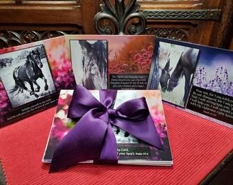 Royal Purple Set 6 All Occasion Horse Print Collection Greeting Cards  3 Original Design Styles by Friesian Horsegirl Creations + Envelopes