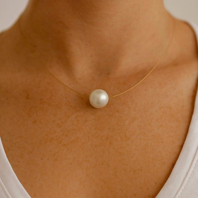 Floating 5mm Pearl Necklace main image 1