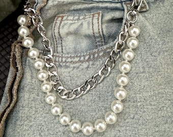 小物 NICKEL FREE DROP PEARL CHAIN BELT NICKEL FREE DROP PEARL CHAIN BELT