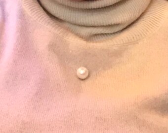 Cashmere, Pearl, Necklace, Large, Invisible, Pearl, Floating, Faux Pearl, Invisible thread. Single, Majorca Pearl, Choker, 14 mm Pearl,