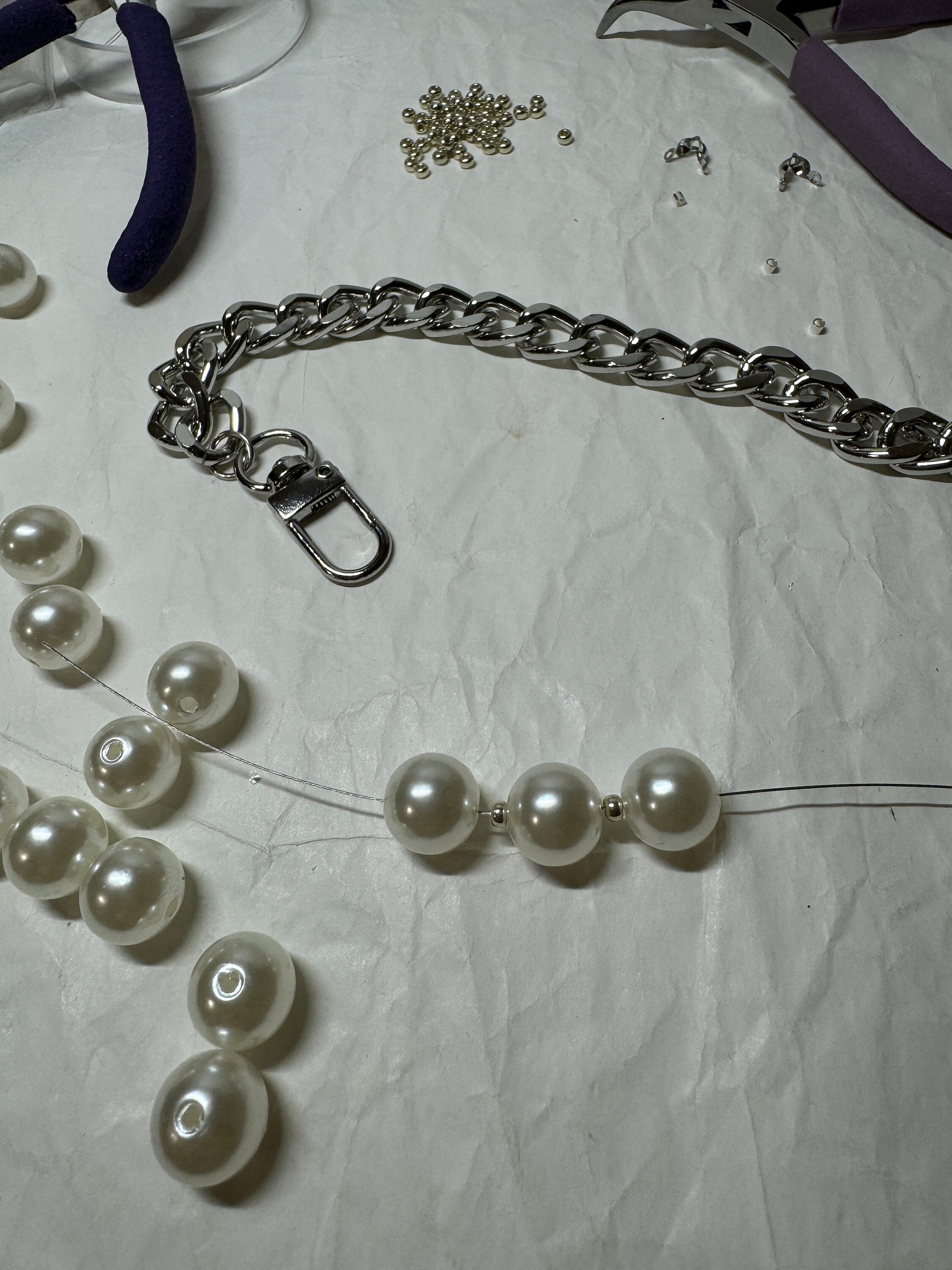 小物 NICKEL FREE DROP PEARL CHAIN BELT NICKEL FREE DROP PEARL CHAIN BELT