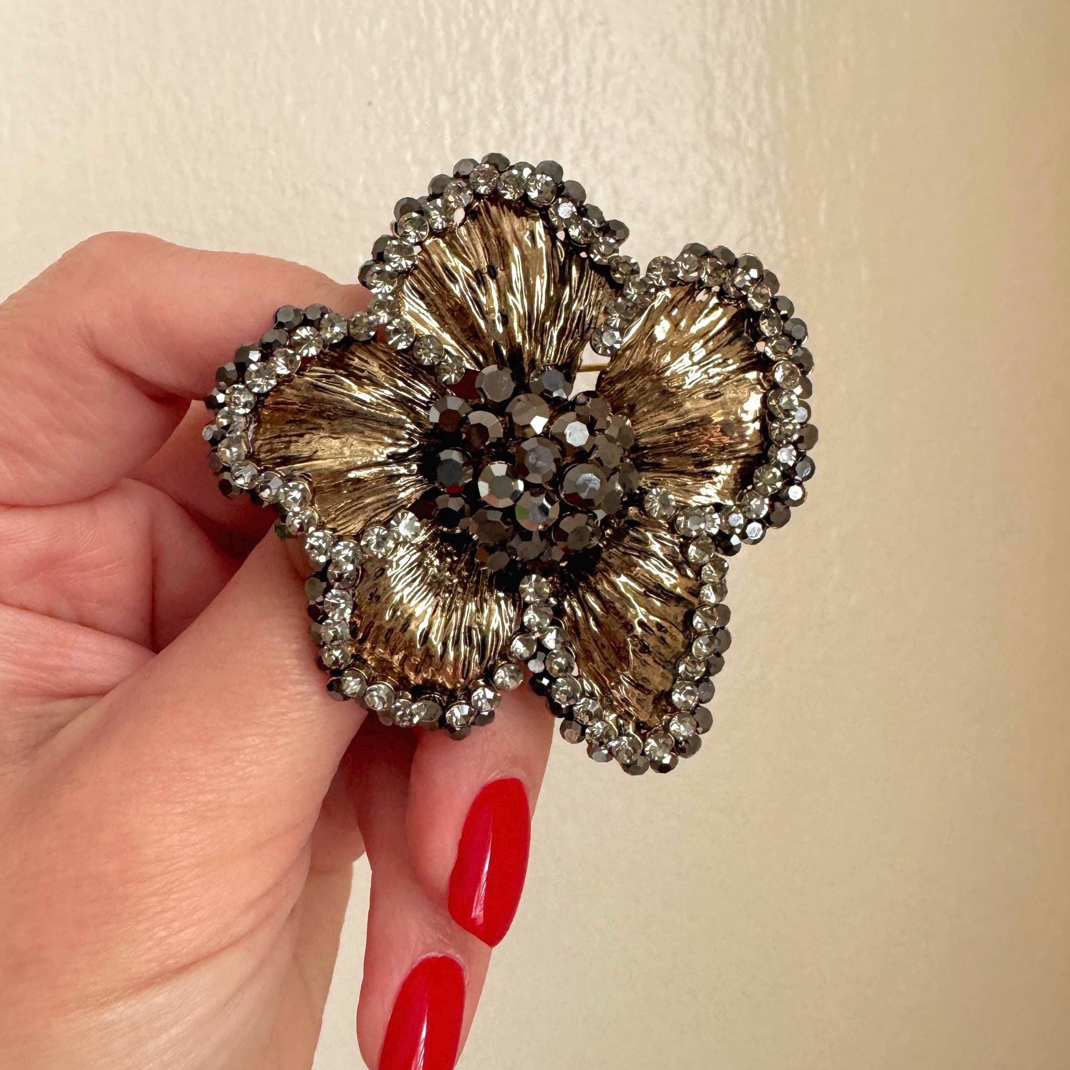 Chanel Rhinestone Brooch - Etsy