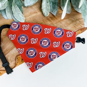 Washington Nationals Dog Bandana - Over the Collar MLB Pet Bandana for Nationals Fans - Stylish Nationals Accessory for Dogs And Cats