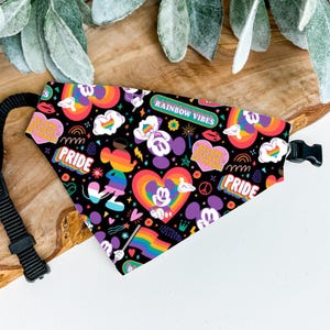 Rainbow Disney Dog Bandana Over the Collar LGBTQ Pride Pet Accessory Colorful Disney-Inspired Cat Dog clothes Gay Pride Disney Dog Bandana