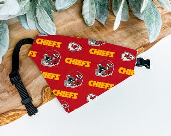 Kansas City Chiefs Dog Bandana - Over the Collar NFL Pet Bandana for Chiefs Fans - Stylish Chiefs Accessory for Dogs - Chiefs Dog Clothes