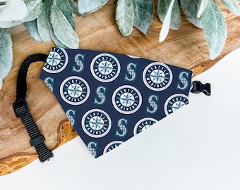 Seattle Mariners Dog Bandana - Over the Collar MLB Pet Bandana for Mariners Fans - Stylish Mariners Dog Accessory - Mariners Dog Clothes