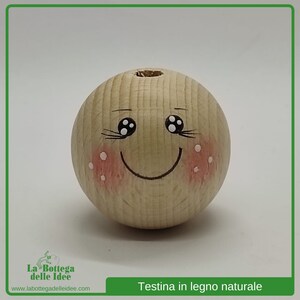 Testina Ø 35mm legno naturale 10 Pz immagine 2