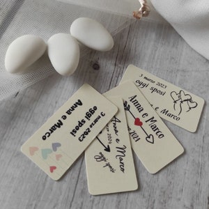 TAG per bomboniere MATRIMONIO personalizzati (25 pezzi)
