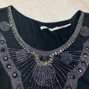 Kimchi Blue Black Embellished Beaded Sequin Boho Tank Top Small Urban Outfitters image 3