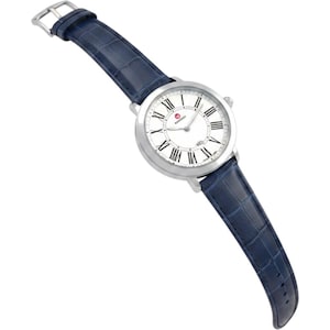 Michele Serein Mid Diamond Mother of Pearl Watch Blue Crocodile Strap Michele Diamond Watch - Etsy Singapore main image 4