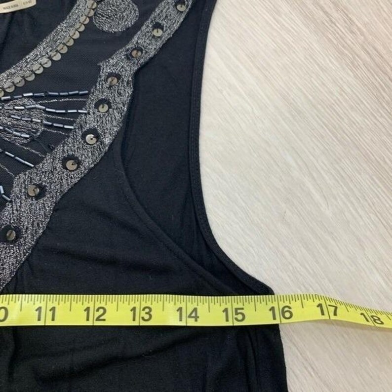 Kimchi Blue Black Embellished Beaded Sequin Boho Tank Top Small Urban Outfitters image 5
