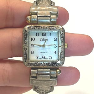Vintage Square Mother of Pearl Dial Watch, 30m Water Resistant, Stainless Steel Amazon.com: Fashion Square Ladies Watches Mother-of-Pearl  main image 4