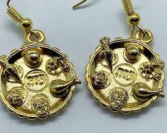 Passover Seder Plate Earrings, Jewish Holiday Jewelry