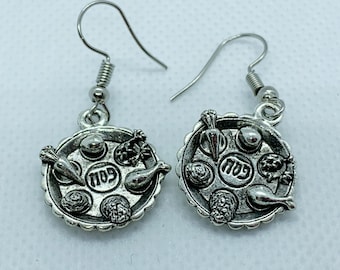 Passover earrings, Seder plate Earrings, Pesach earrings, Seder earrings, Jewish holiday earrings