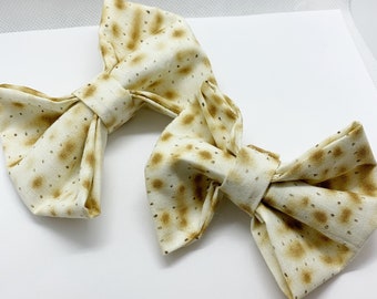 Matzah Fabric Hair Bow, Passover Jewish Gift