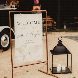 Wedding Welcome Sign Template Nautical, Travel Theme Welcome Poster Signage Printable Template, Editable Canva Portrait & Landscape Sign DIY