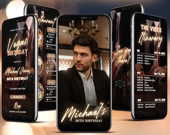 Vegas Birthday Itinerary Template, Casino Trip, Mobile Itinerary (Digital Download)