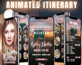 NYC Bachelorette Itinerary, Editable Travel Schedule (Canva Download)