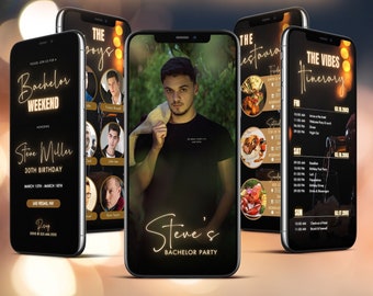Itinerario de despedida de soltero en Las Vegas, fotos personalizadas de hombres Solteros viaje de vacaciones de fin de semana Evite animado