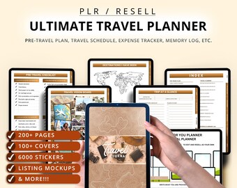 iPad Travel Planner, Canva Templates, Resell Rights (Digital Download)