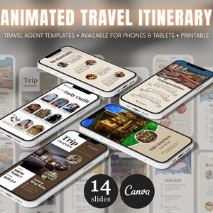 Travel Agent Resort Proposal, Custom Animated Vacation Itinerary Proposal Templates for Travel Agency, Editable Hotel Trip Overview CANVA