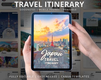 Japan Reiseplan, bearbeitbare Vorlagen, 30+ Seiten (digitaler Download)