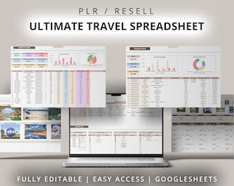 Ultimate Travel Planner, Google Sheets, Budget Organizer (Digital Download)