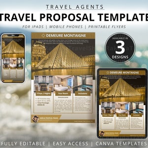 Travel Agent Proposal, Accomodation Overview Planning Canva Editable Page Travel Agency Templates, Travellers Vacation Trip Detail Proposal