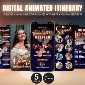 New York Trip Itinerary, NYC Travel Bokeh Traffic Lights Animated Girls Trip Itinerary and Invite Templates Custom Photos Canva Self Edit