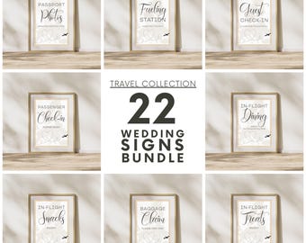 Travel Theme Wedding Sign Templates, DIY World Map (Digital Download)