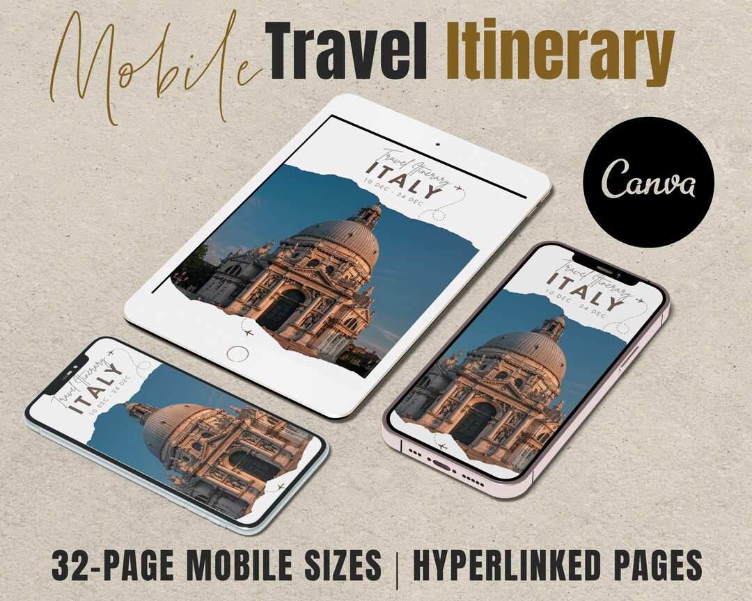 Itinerary Template Italy Editable Travel Guide to Venice, Wedding Weekend Mobile Itinerary ...