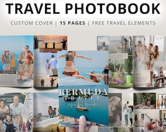 Family Vacation Photo Book Template, DIY Travel Album (Digital Download)