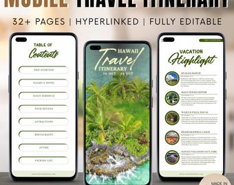 Hawaii Urlaub Reiseplan, bearbeitbarer Reiseplaner (Digitaler Download)