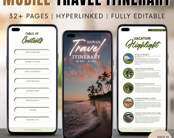 Hawaii Travel Itinerary Template, 14-Day Vacation Planner (Digital Canva DIY)