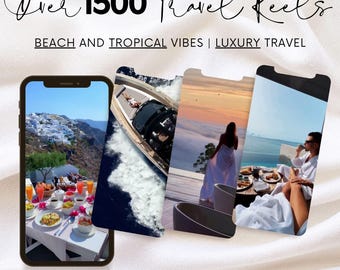 Über 1500 Vorlagen für Reiserollen, Strand, Luxus, MRR Resell Right (Canva)