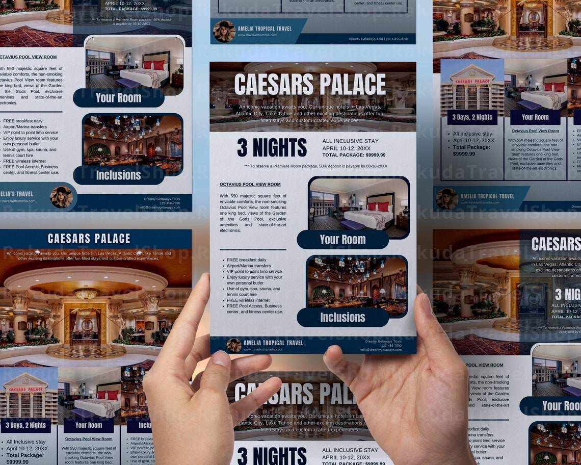Travel Agent Proposal Template, Editable Vacation Itinerary (canva