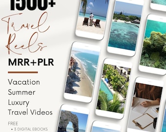 1500+ Travel Reels, MRR PLR Canva Templates (Digital Download)