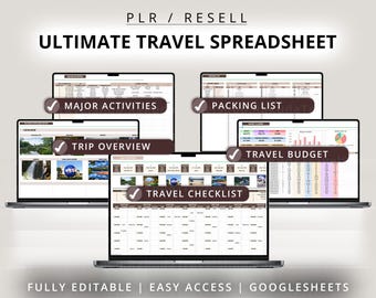Travel Planner Spreadsheet, Ultimate Trip Organizer (Google Sheets)