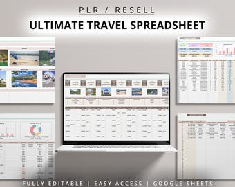 Ultimate Travel Planner Google Sheet, Vacation Budget, Packing Lists (Digital Download)