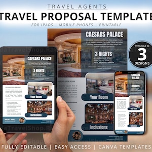 Travel Agent Forms Template, Sample Proposal Template for Vacation Trip Marketing Template, Custom Textable Printable Travel Proposal Canva