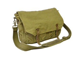 Rakuda Canvas Messenger Bag, Laptop Case, Satchel para hombres / lona encerada, profesionales, viajes, oficina, estudiantes escolares