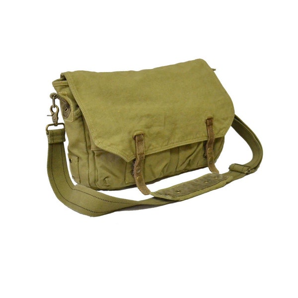 Rakuda Canvas Messenger Bag, Laptop Case, Satchel for Men | Waxed Canvas, Professionals, Travel, Office, School Students