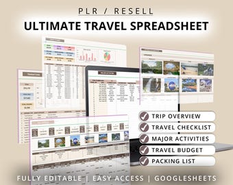 Travel Planner Googlesheet, Vacation Budget Tracker, Expense Organizer (Instant Access)