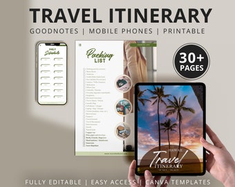 Hawaii Travel Itinerary Template, DIY Canva Trip Guide (Digital Download)